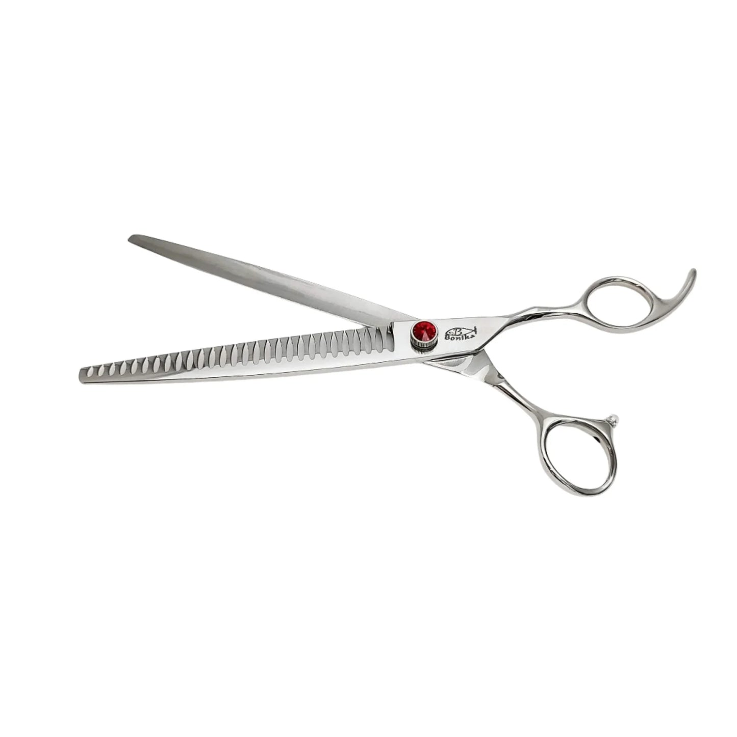 Bonika Big Red Offset SIlver Haircutting Shears