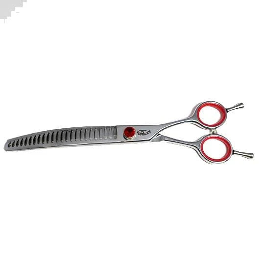 Bonika Big Red Offset SIlver Haircutting Shears