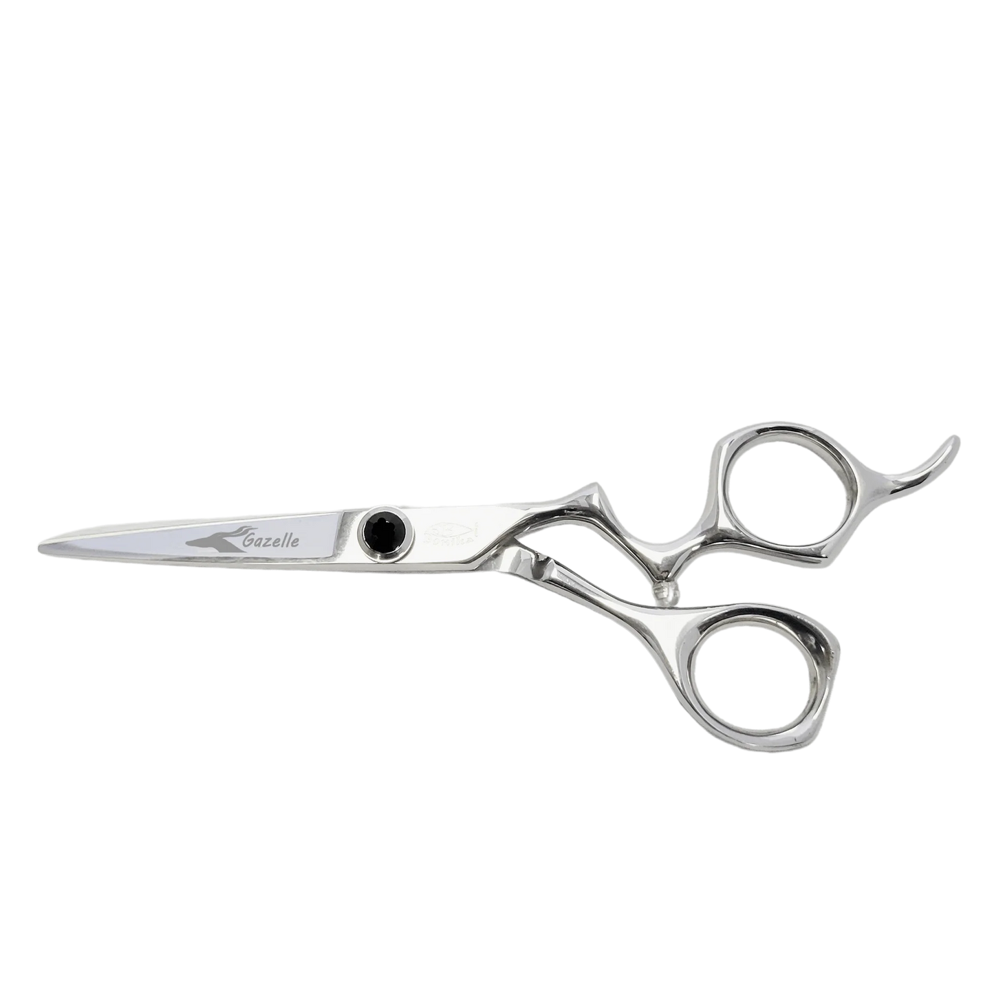  Bonika Gazelle 5.75-inch hair cutting shears closed view showing 440C steel blades and drop finger rest