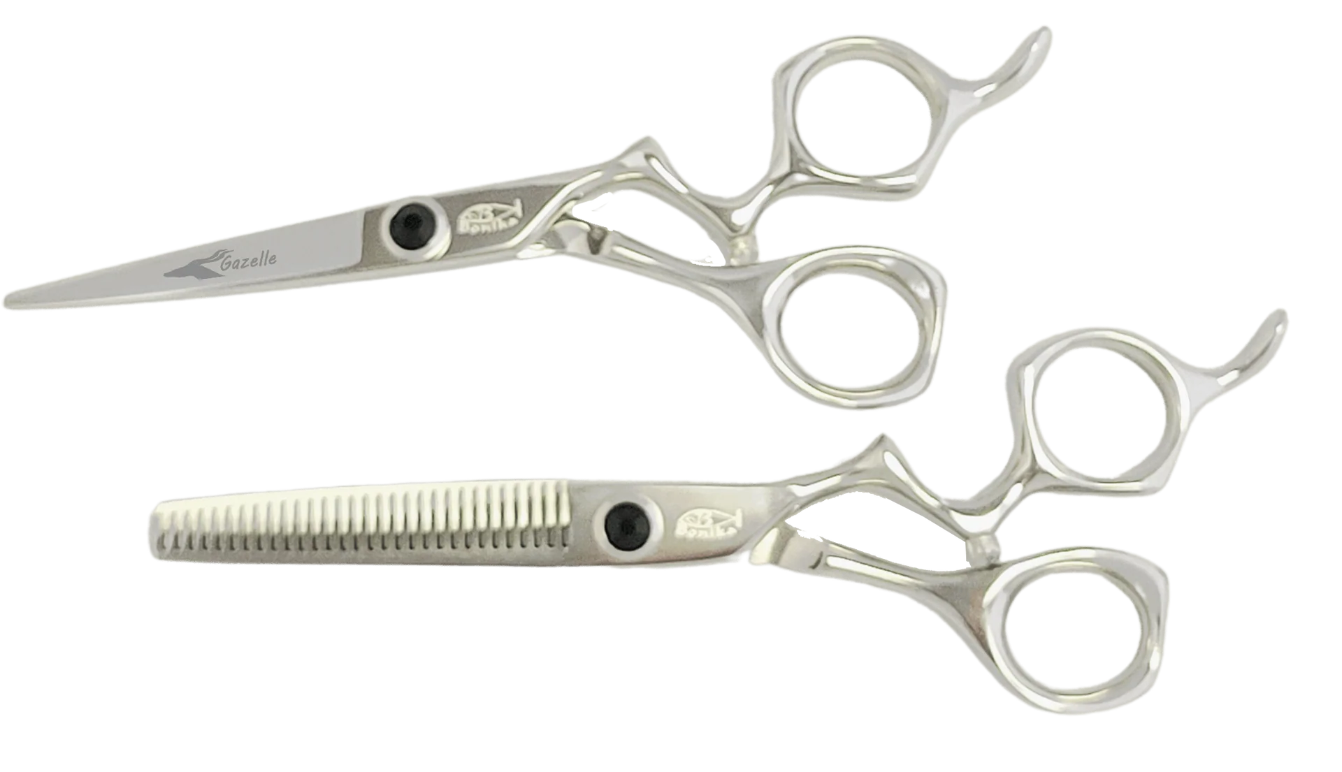 Bonika Gazelle professional shear set - two 6-inch hair cutting scissors with Japanese 440C steel