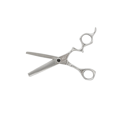 Bonika Gazelle texturizing shears open view with professional thinning teeth and 440C steel blades