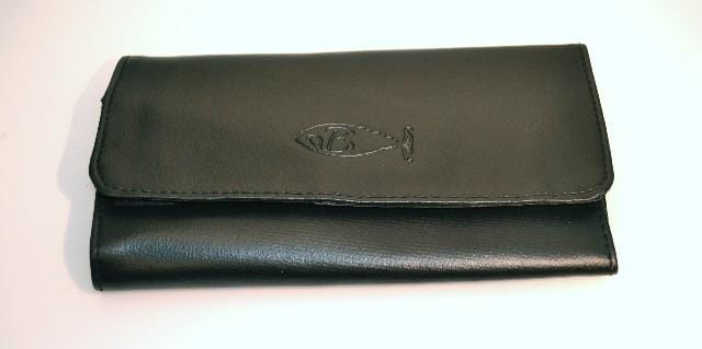 Bonika 6-pocket black leatherette  shear case closed view