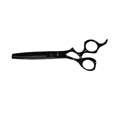 Bonika Gazelle black titanium professional thinning shear with ergonomic drop finger design