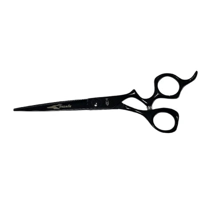  Bonika Gazelle 6-inch black titanium hairdressing shears with 440C steel blades and drop finger rest