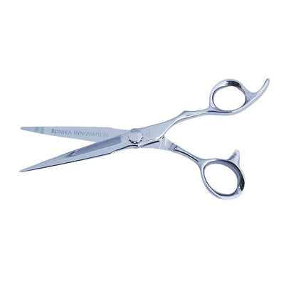 Bonika Innovation bent handle thinner open view showing 440C steel teeth and ergonomic design