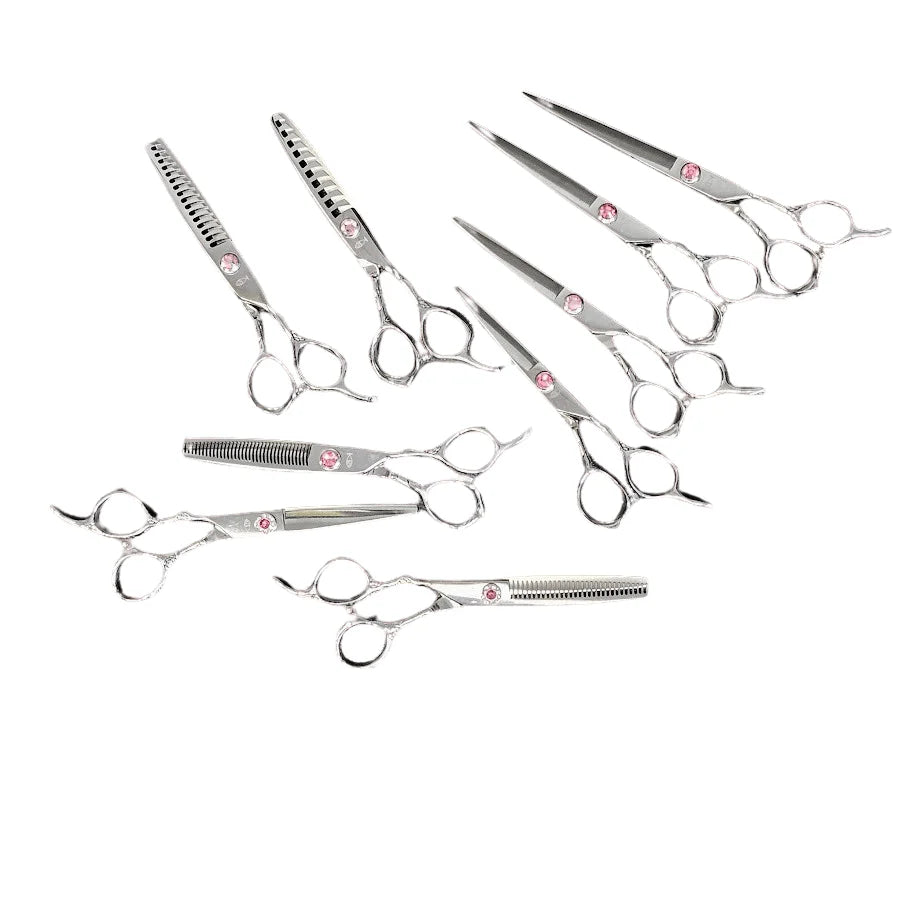 Rose Ergonomic Hair Shears Offset Handle Japanese 440C Steel