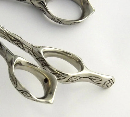 Rose Ergonomic Hair Shears Offset Handle Japanese 440C Steel